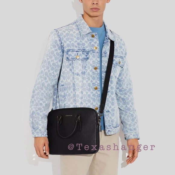 NWT COACH Liam Compact Briefcase Black CJ652 - Picture 2 of 13